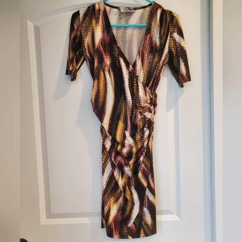 J LO|Womens multi colored tight ruched dress|size small